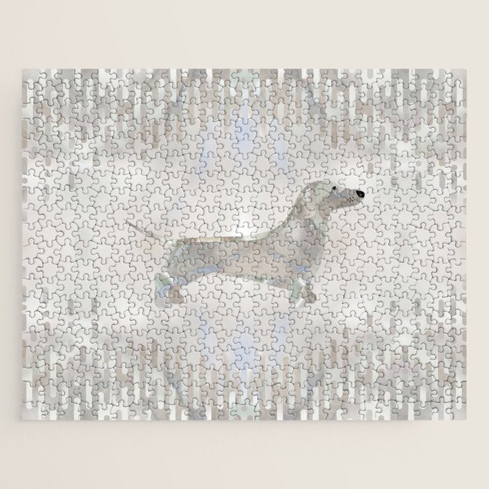 Dachshund dog  - Doxie pearl silhouette Jigsaw Puzzle Gallery Image 1