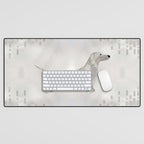 Dachshund dog  - Doxie pearl silhouette Desk Mat Gallery Image 1