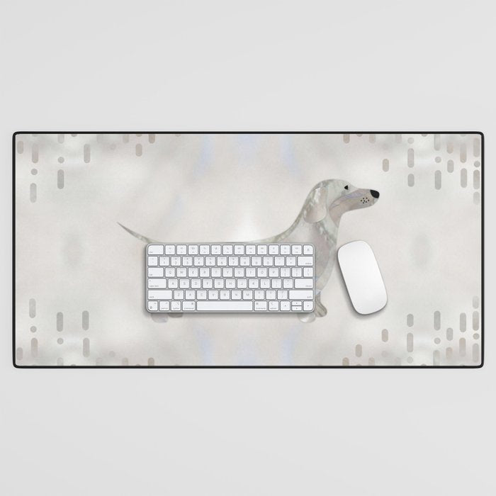Dachshund dog  - Doxie pearl silhouette Desk Mat Gallery Image 1