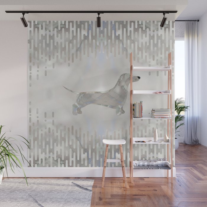 Dachshund dog  - Doxie pearl silhouette Wall Mural Gallery Image 1