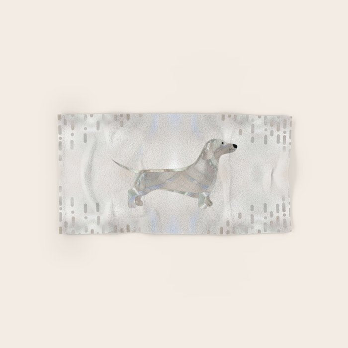 Dachshund dog  - Doxie pearl silhouette Bath Towel Gallery Image 1