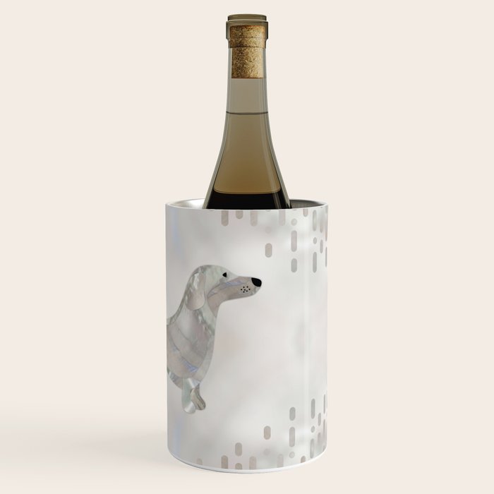 Dachshund dog  - Doxie pearl silhouette Wine Chiller Gallery Image 3