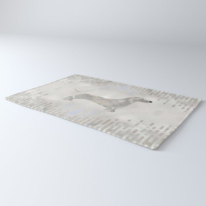 Dachshund dog  - Doxie pearl silhouette Rug Gallery Image 3