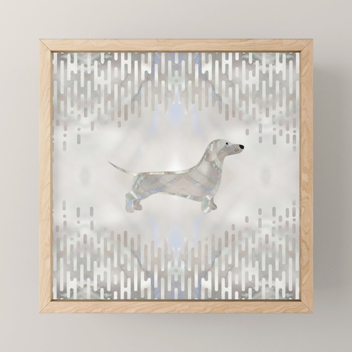 Dachshund dog  - Doxie pearl silhouette Mini Art Print Gallery Image 1