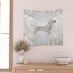 Dachshund dog  - Doxie pearl silhouette Wall Tapestry Gallery Image 2