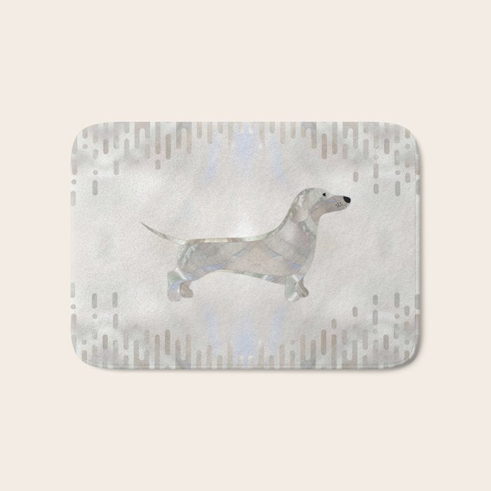 Dachshund dog  - Doxie pearl silhouette Bath Mat Gallery Image 1