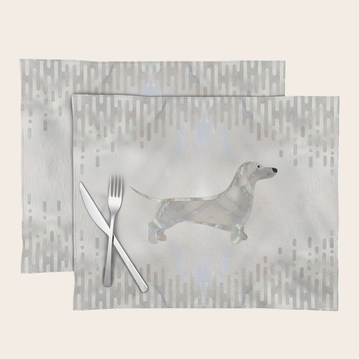 Dachshund dog  - Doxie pearl silhouette Placemat Gallery Image 1