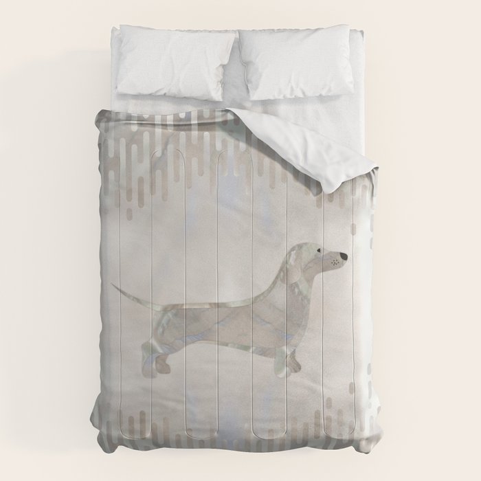 Dachshund dog  - Doxie pearl silhouette Comforter Gallery Image 6