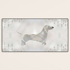 Dachshund dog  - Doxie pearl silhouette Desk Mat Gallery Image 3
