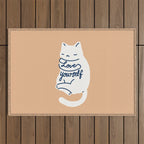 Love Yourself Cat Outdoor Rug Gallery Image 1