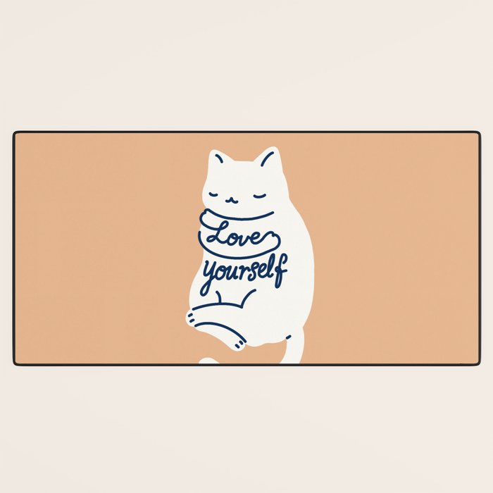 Love Yourself Cat Desk Mat Gallery Image 3