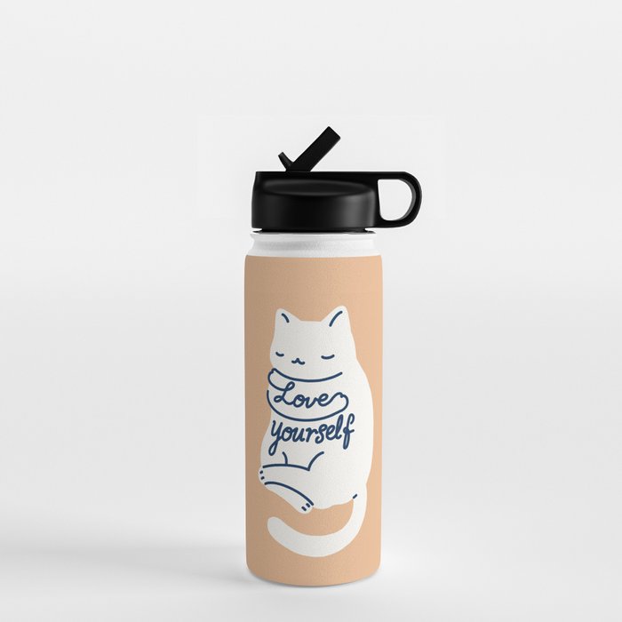 Love Yourself Cat Water Bottle Gallery Image 1