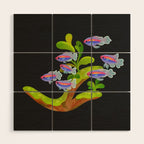 Freshwater fish and plants 1 Wood Wall Art Gallery Image 1