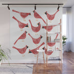 Red  Cardinal Birds Wall Mural Gallery Image 1