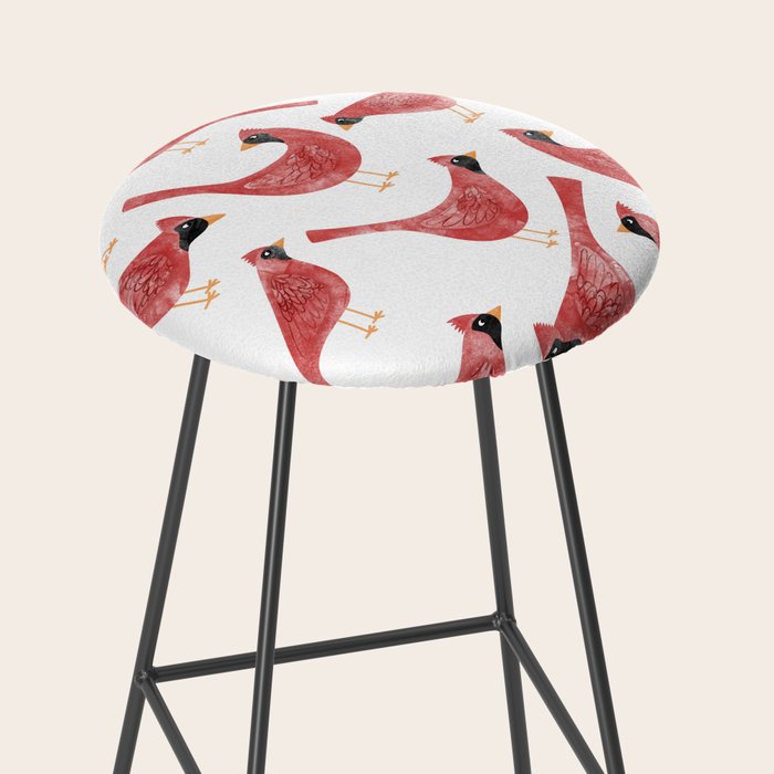 Red  Cardinal Birds Stool Gallery Image 2