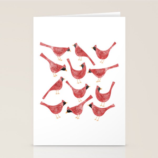 Red  Cardinal Birds Stationery Card Gallery Image 2