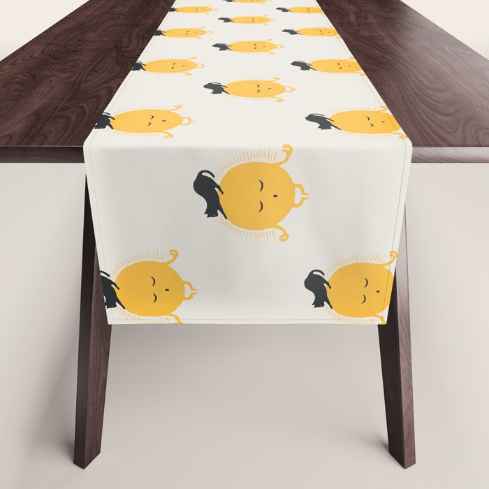Good Meowâing 8 soulmate sun meditation  Table Runner Gallery Image 1