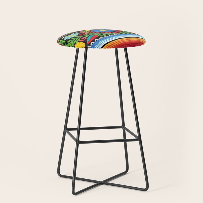 Pink Serape  Stool Gallery Image 1