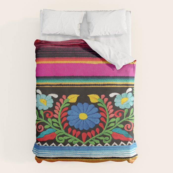 Pink Serape  Duvet Cover Gallery Image 1