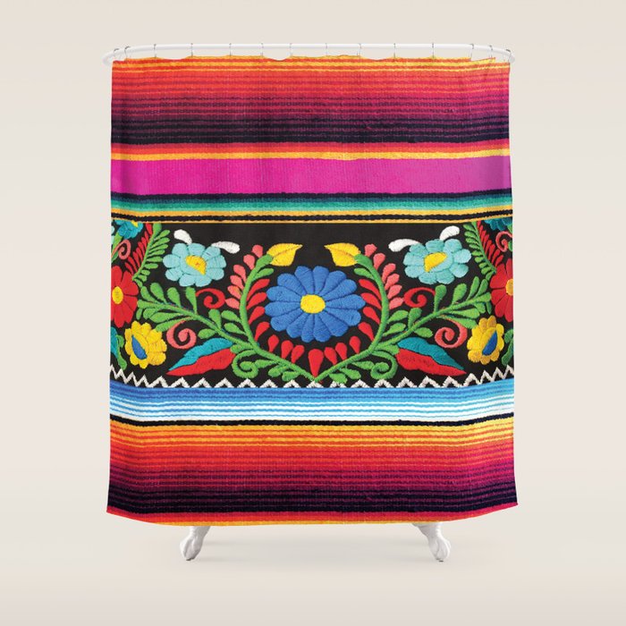 Pink Serape  Shower Curtain Gallery Image 1