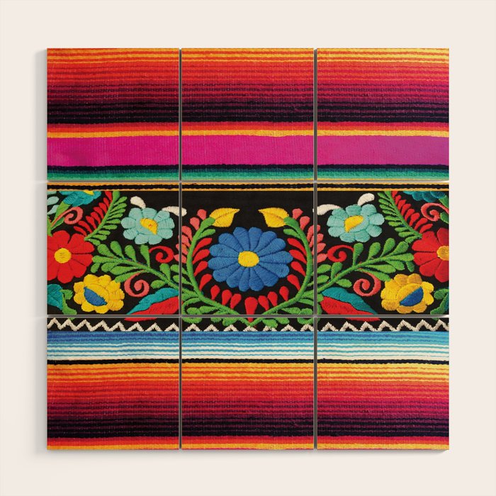 Pink Serape  Wood Wall Art Gallery Image 1