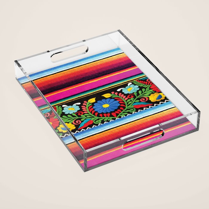 Pink Serape  Acrylic Tray Gallery Image 1