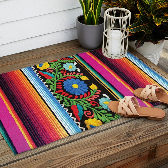 Pink Serape  Outdoor Rug Gallery Image 2