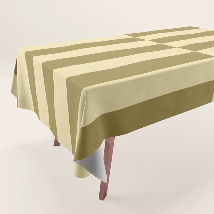 Strippy - Butter and Olive Tablecloth Gallery Image 1