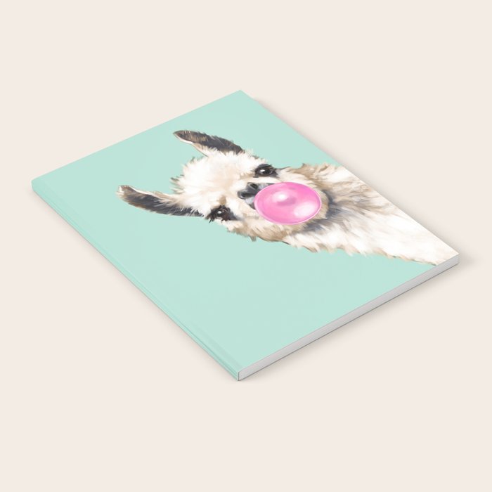 Bubble Gum Sneaky Llama in Green Notebook Gallery Image 1