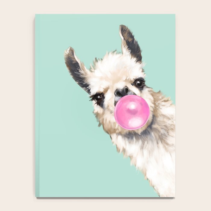 Bubble Gum Sneaky Llama in Green Notebook Gallery Image 4