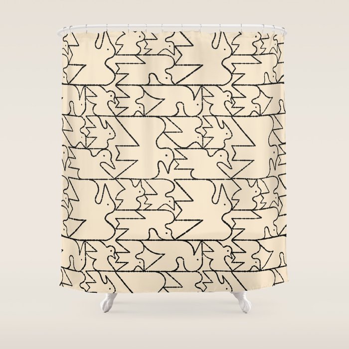 Linear Flock No. 1 Shower Curtain Gallery Image 1