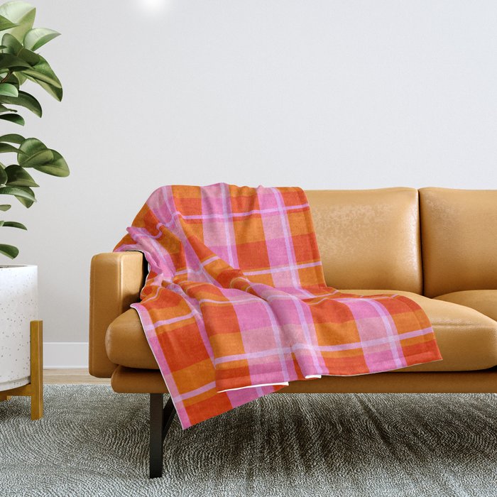 Summer plaid Throw Blanket Gallery Image 1