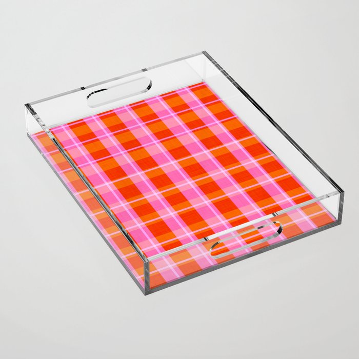 Summer plaid Acrylic Tray Gallery Image 1