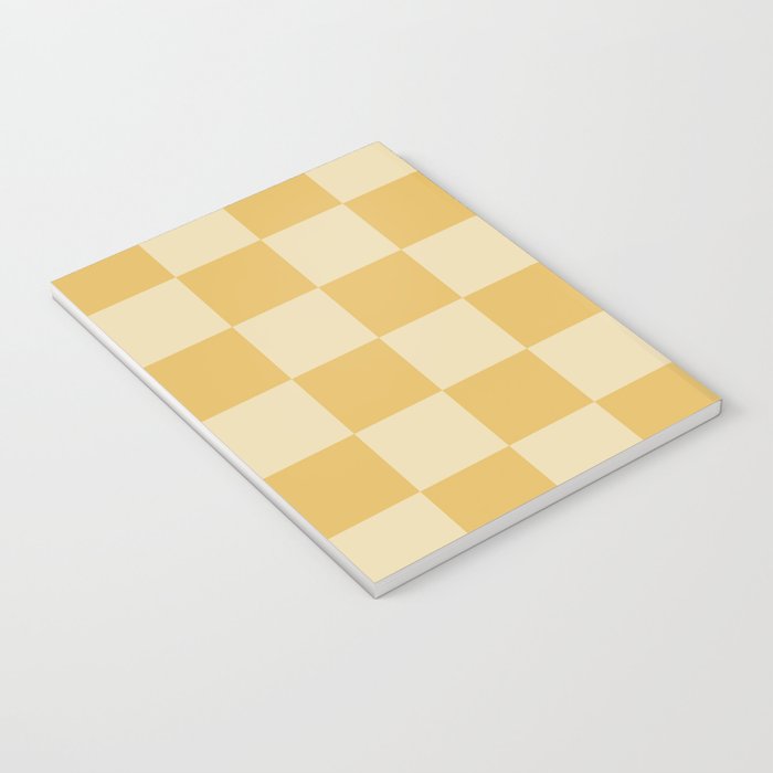 Checkerboard Check Geometric Checked Pattern in Double Mustard Notebook Gallery Image 3