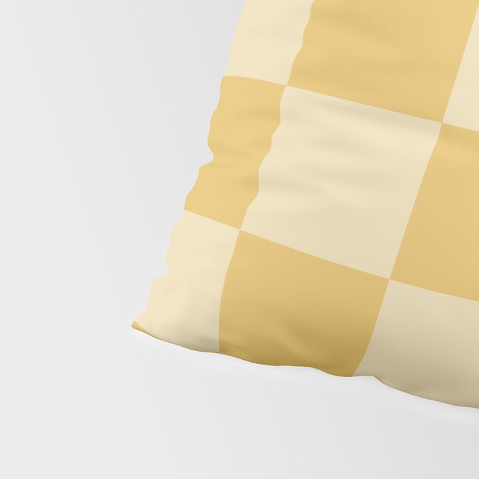 Checkerboard Check Geometric Checked Pattern in Double Mustard Pillow Sham Gallery Image 4