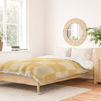 Checkerboard Check Geometric Checked Pattern in Double Mustard Duvet Cover Gallery Image 2