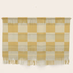 Checkerboard Check Geometric Checked Pattern in Double Mustard Wall Hanging Gallery Image 1