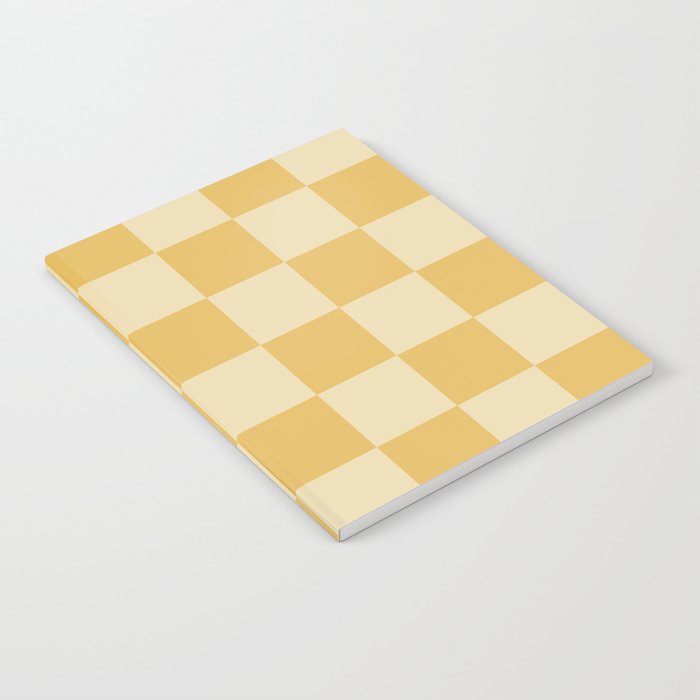 Checkerboard Check Geometric Checked Pattern in Double Mustard Notebook Gallery Image 2
