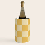 Checkerboard Check Geometric Checked Pattern in Double Mustard Wine Chiller Gallery Image 1