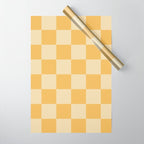 Checkerboard Check Geometric Checked Pattern in Double Mustard Wrapping Paper Gallery Image 1