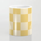 Checkerboard Check Geometric Checked Pattern in Double Mustard Coffee Mug Gallery Image 4
