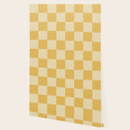 Checkerboard Check Geometric Checked Pattern in Double Mustard Wallpaper Gallery Image 2