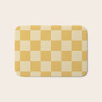 Checkerboard Check Geometric Checked Pattern in Double Mustard Bath Mat Gallery Image 1