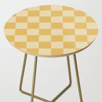 Checkerboard Check Geometric Checked Pattern in Double Mustard Side Table Gallery Image 2