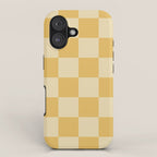 Checkerboard Check Geometric Checked Pattern in Double Mustard iPhone Case Gallery Image 1