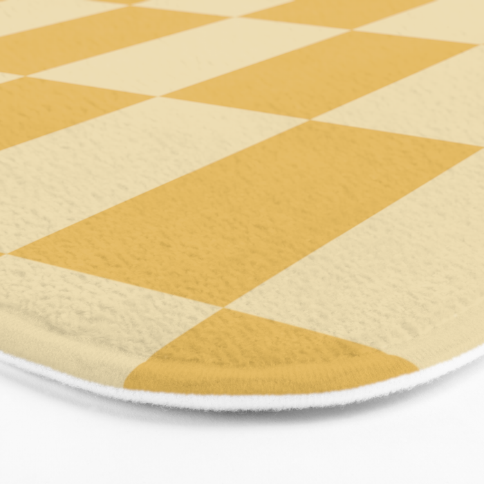 Checkerboard Check Geometric Checked Pattern in Double Mustard Bath Mat Gallery Image 3