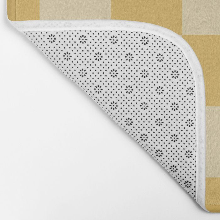 Checkerboard Check Geometric Checked Pattern in Double Mustard Bath Mat Gallery Image 2