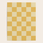 Checkerboard Check Geometric Checked Pattern in Double Mustard Poster Gallery Image 4