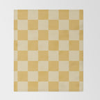 Checkerboard Check Geometric Checked Pattern in Double Mustard Throw Blanket Gallery Image 2