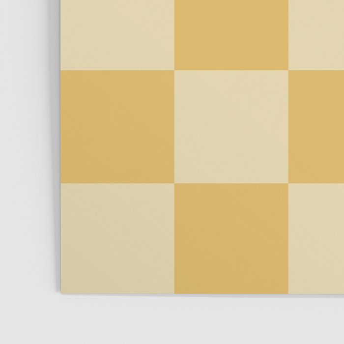 Checkerboard Check Geometric Checked Pattern in Double Mustard Poster Gallery Image 3